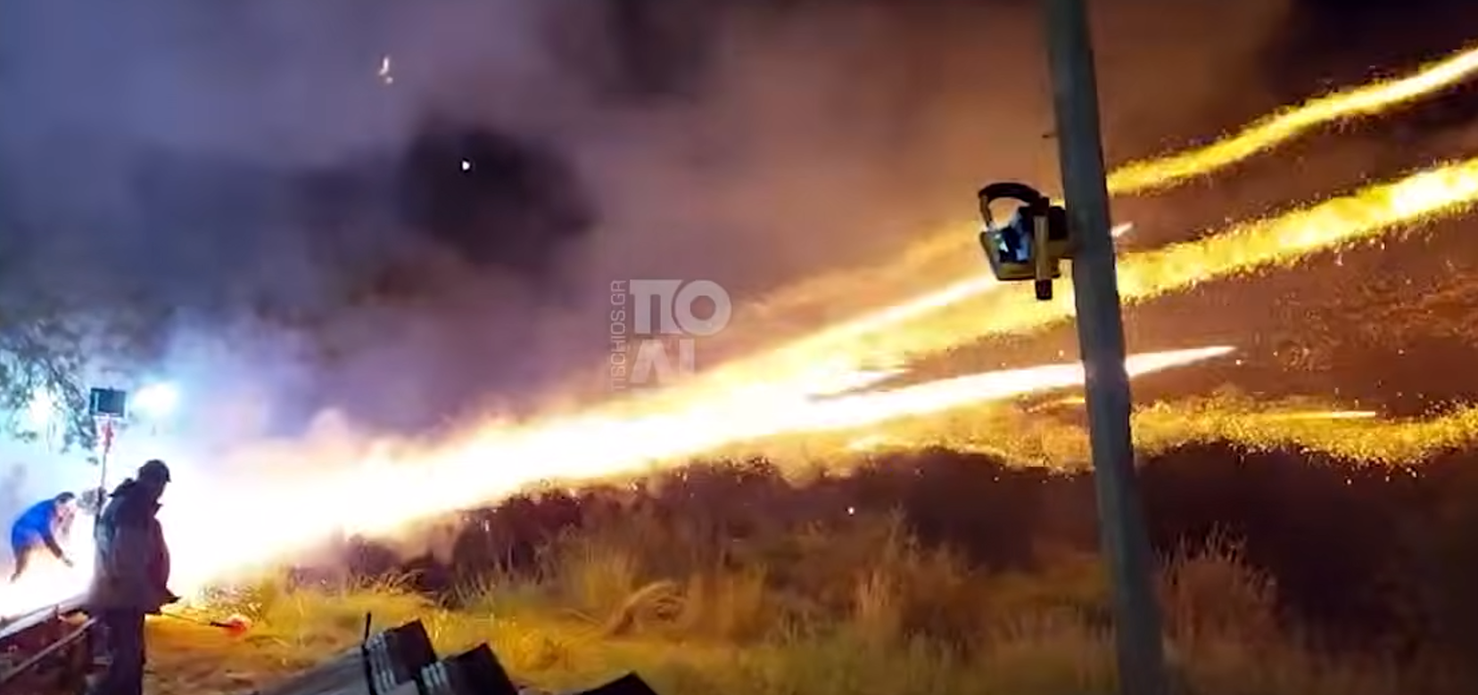 Ρουκετοπόλεμος στο Βροντάδο της Χίου (VIDEO)